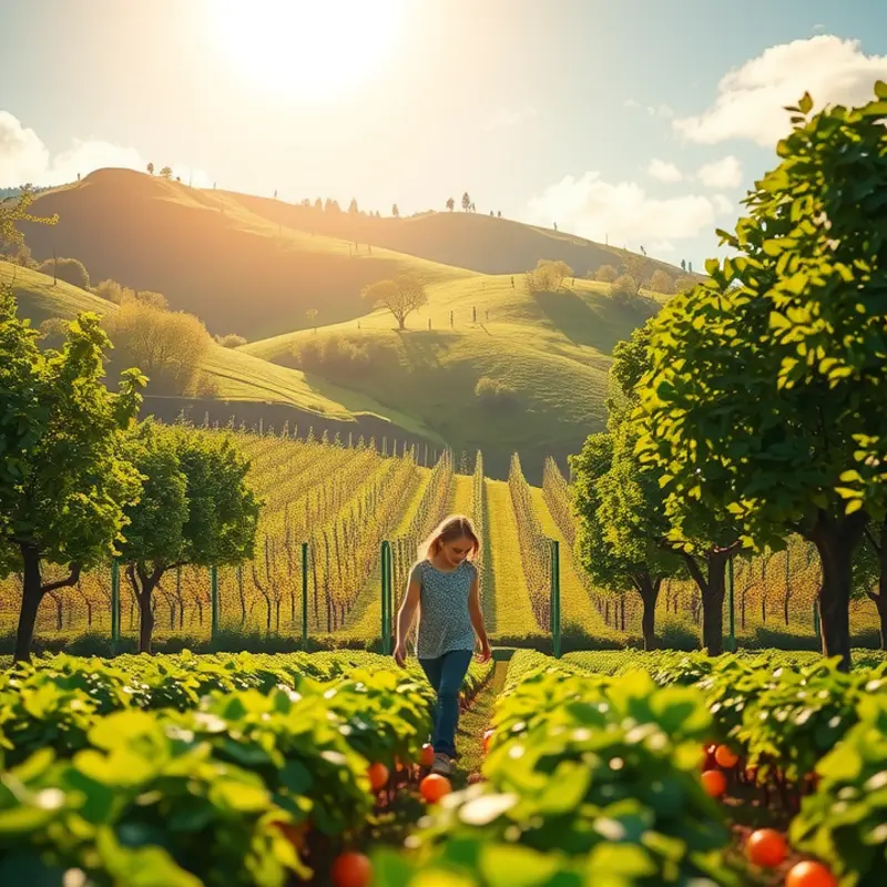 A serene landscape showcasing vibrant produce in a sunlit field, representing the ease of meal planning.