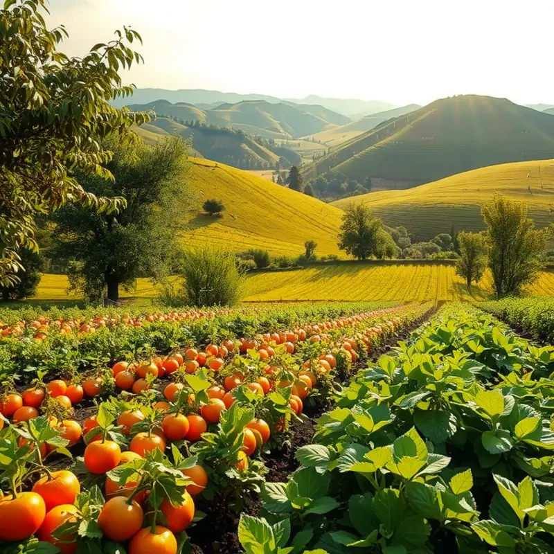 A vibrant orchard illustrating the abundance of plant-based foods.