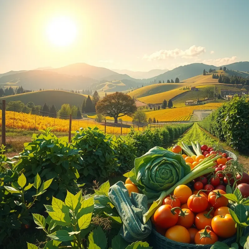 A vibrant field of vegetables growing naturally, symbolizing the beauty of plant-based eating.
