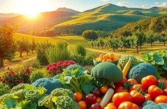A scenic vista showcasing organic produce growing naturally, highlighting the principles of plant-based high-fat diets.