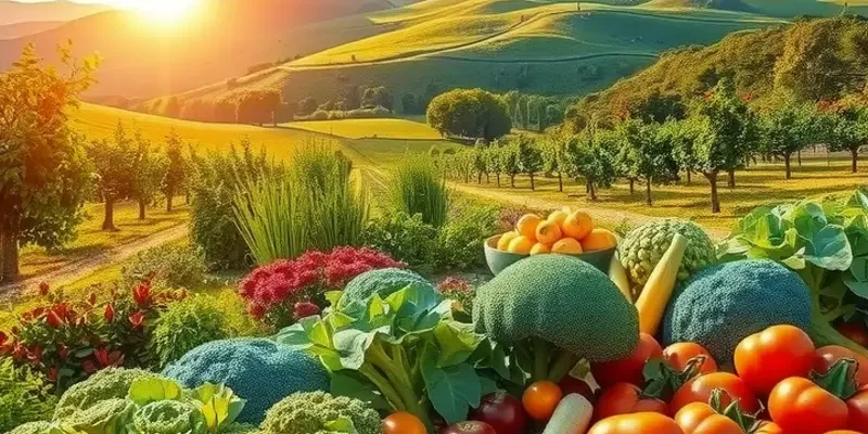 A scenic vista showcasing organic produce growing naturally, highlighting the principles of plant-based high-fat diets.