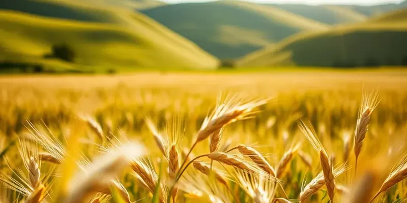 A luminous landscape highlighting a sunlit field with colorful vegetables and fruits, evoking a sense of organic produce.