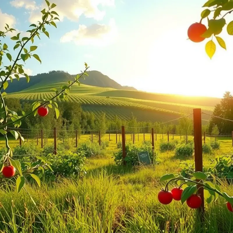 A glimpse into a vibrant, natural landscape filled with organic produce.