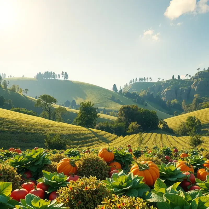 Vibrant organic produce in a lush setting supporting healthy dietary choices.