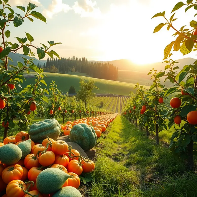 A serene landscape showcasing the vibrancy of nature and healthful produce.