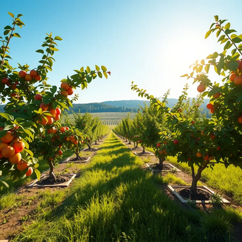 A serene landscape featuring lush greenery and vibrant vegetables, symbolizing fresh meal prep ingredients.