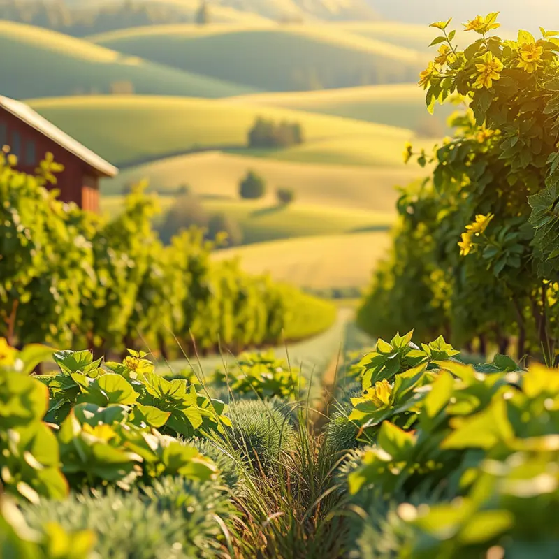 A sunlit field showcasing the essential elements of a balanced meal.