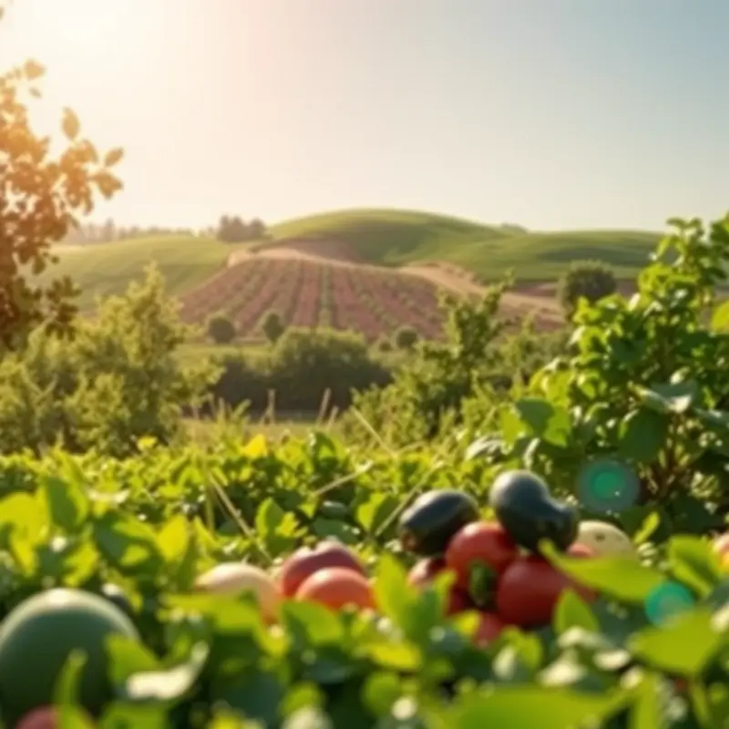 A vibrant orchard showcasing fresh produce embodies the essence of meal prep.