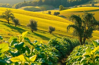 A serene landscape featuring vibrant fields with fresh fruits and vegetables, symbolizing the essence of raw diets.