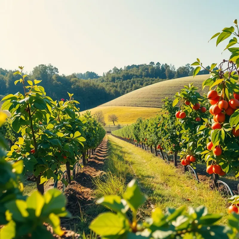 A vibrant sunlit field showcasing healthy, organic produce.