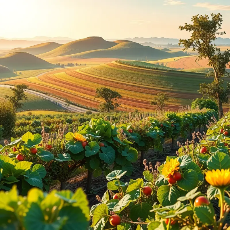 A sunlit orchard overflowing with vibrant vegetables, representing the beauty of nature’s produce.