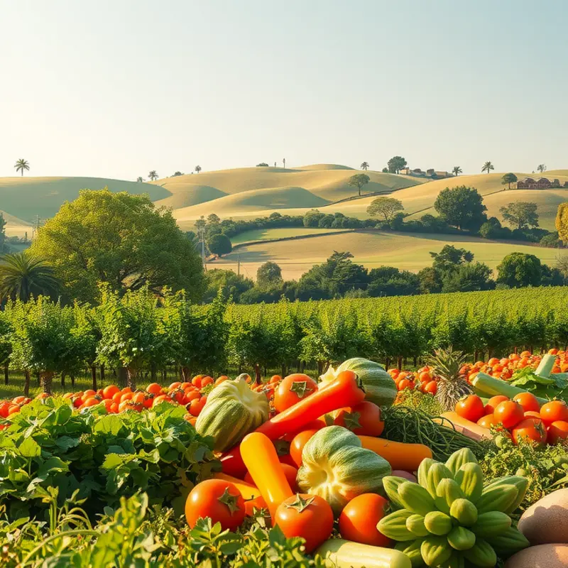 A vibrant orchard showcasing the abundance of fresh produce.