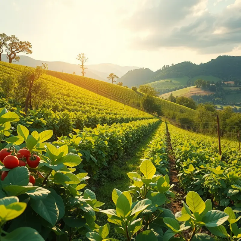 A vibrant landscape highlighting the abundance of fresh produce.