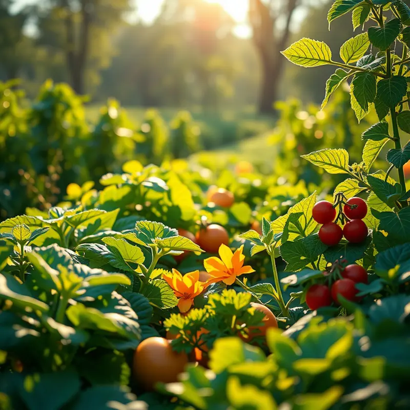 Sunlit field showcasing fresh produce, representing the essence of salad ingredients.