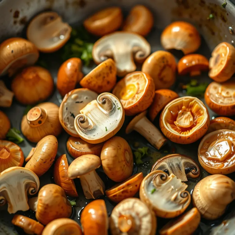 A vibrant display of mushrooms thriving in a sunlit field.