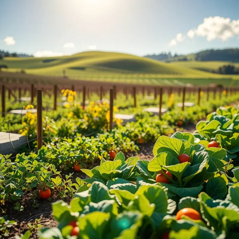 A picturesque landscape representing the natural abundance of organic produce.