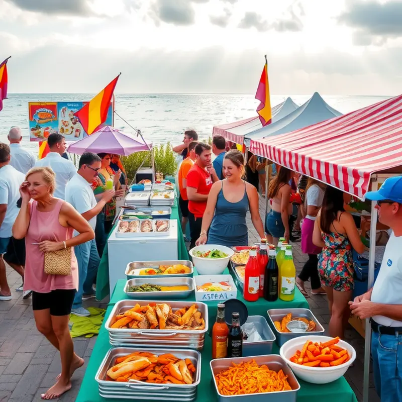 A serene coastal view showcasing the bounty of fresh seafood.