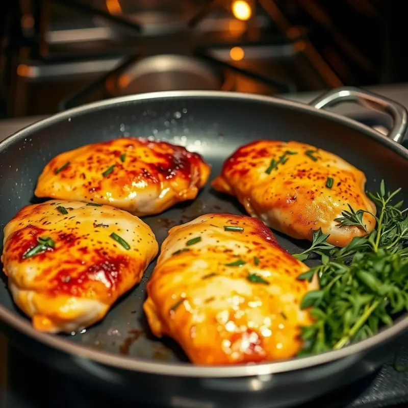 A close-up of a brining solution for juicy chicken, showcasing fresh herbs and spices.