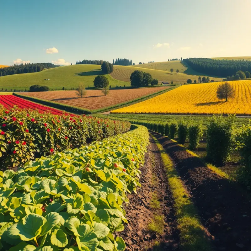 A sunlit field showcasing the vibrant produce of the season.
