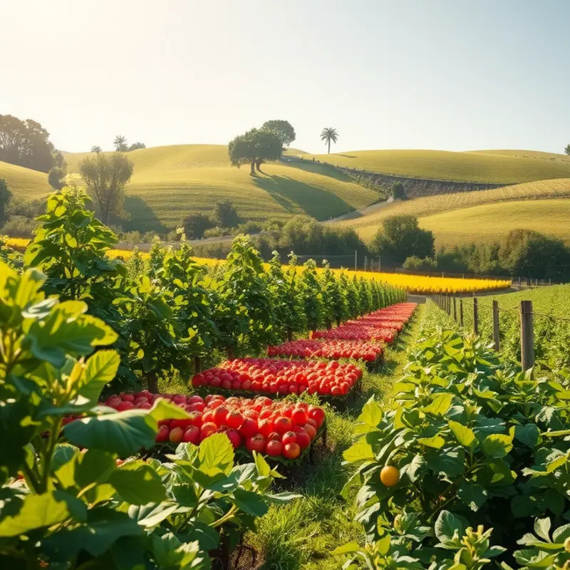 A sunlit field showcasing fresh produce, emphasizing the importance of proper food storage.