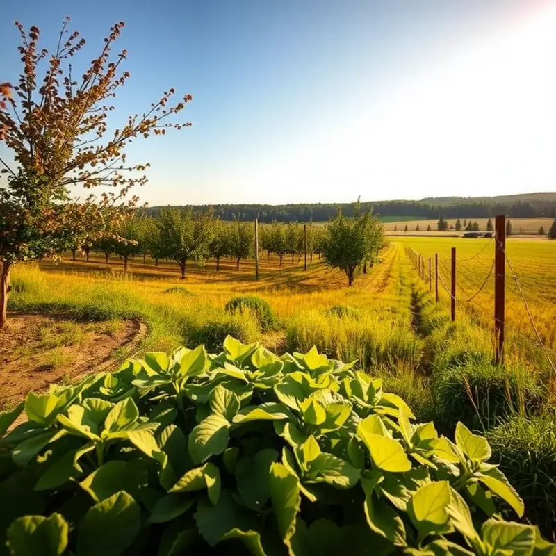 A refreshing field of growth showcasing vibrant fruits and vegetables in harmony with nature.