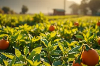 A beautiful landscape with organic vegetables and fruits thriving in a sunny field, promoting the idea of natural wellness.