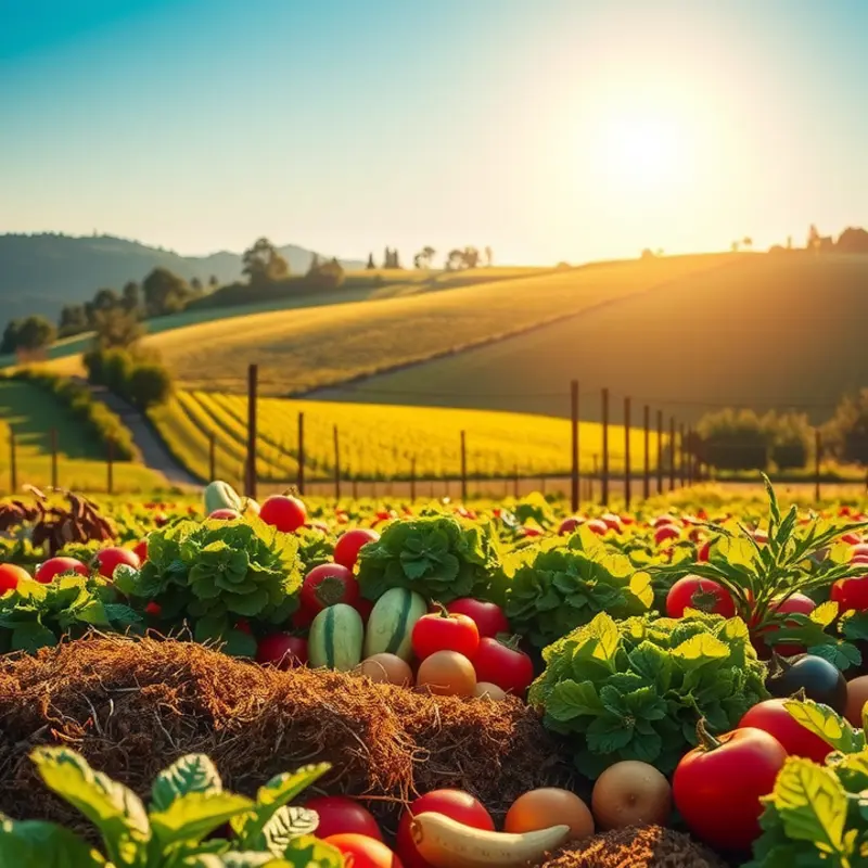 A sunlit field with vibrant herbs ready for slicing.