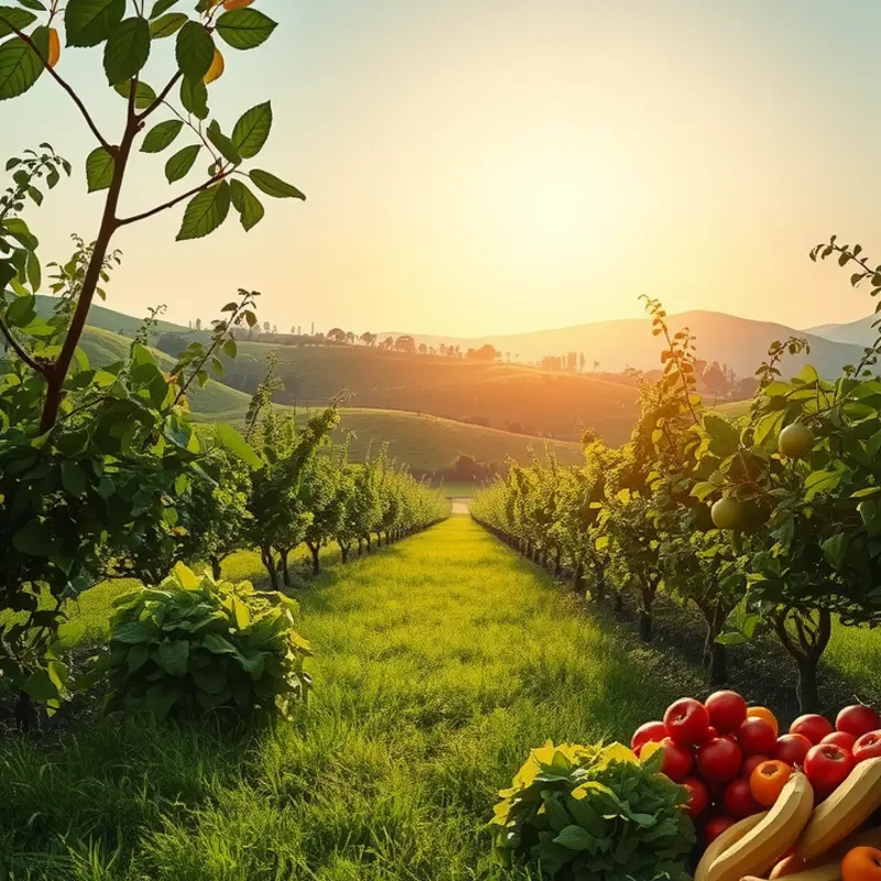 Sunlit field of fresh vegetables showcasing ideal growing conditions.