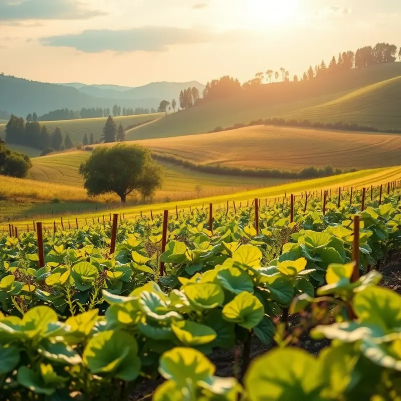 A serene landscape highlighting the abundance of nutritious produce.