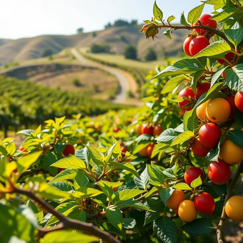 An idyllic orchard showcasing fresh, organic produce.