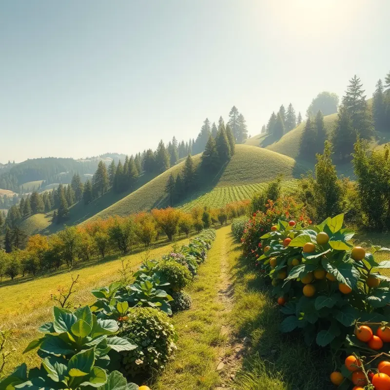 A serene landscape showcasing the vibrancy of nature and healthful produce.
