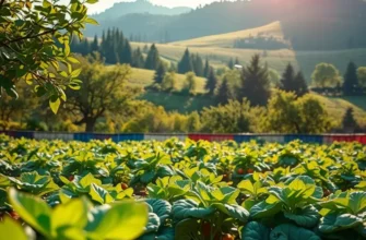 A beautiful sunlit orchard filled with fresh fruits and vegetables symbolizing healthy eating.