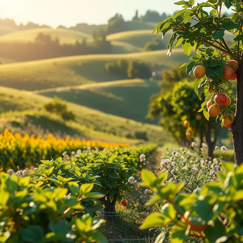 An idyllic scene of fresh, vibrant produce in a natural setting.