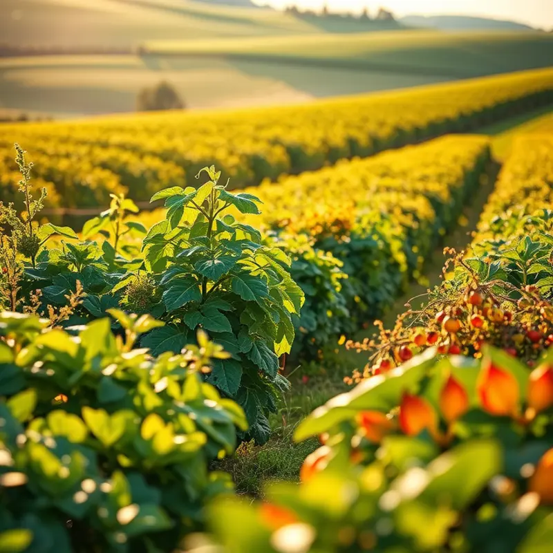 Vibrant landscape showcasing organic produce thriving in sunlight, reflecting the essence of natural nutrition.