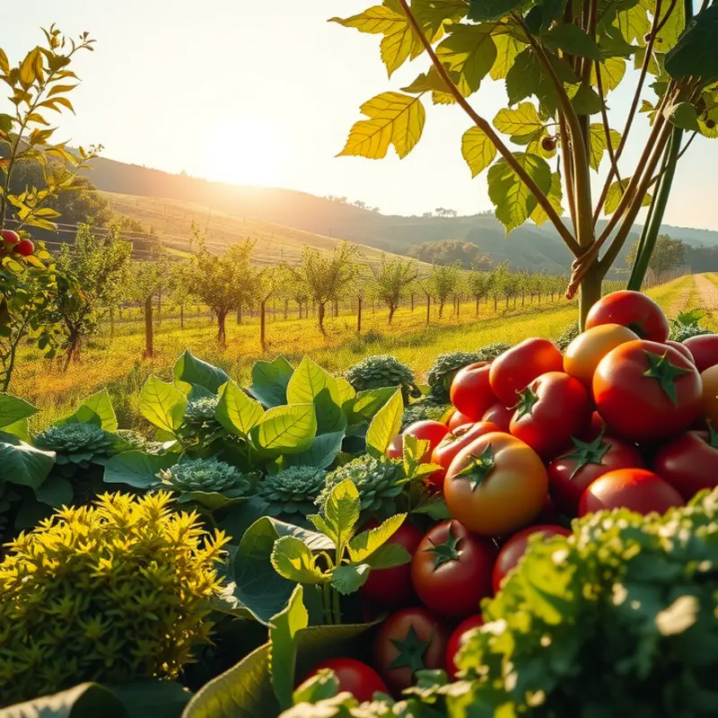 A vibrant field of strawberries basking in the sun.
