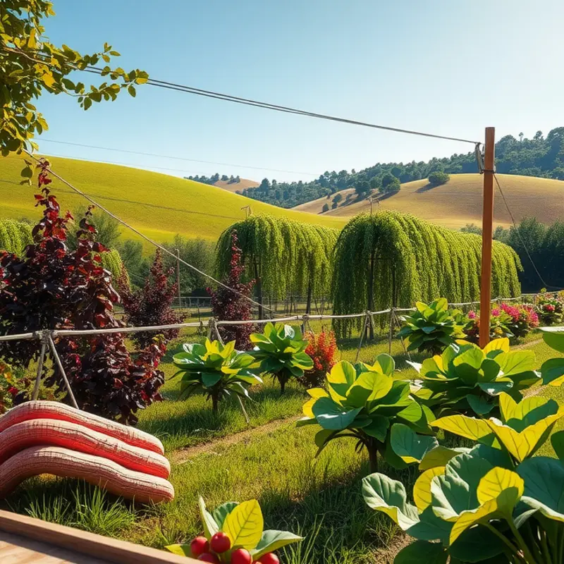 An abundant organic garden showcasing vibrant fruits and vegetables.