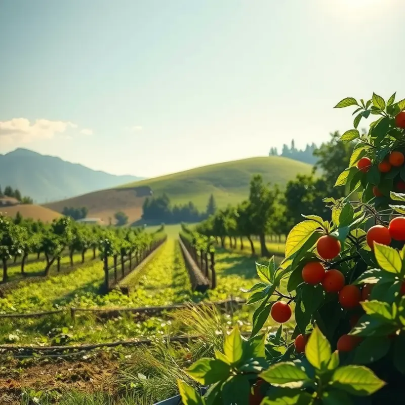 A sunlit field showcasing the beauty of natural produce.