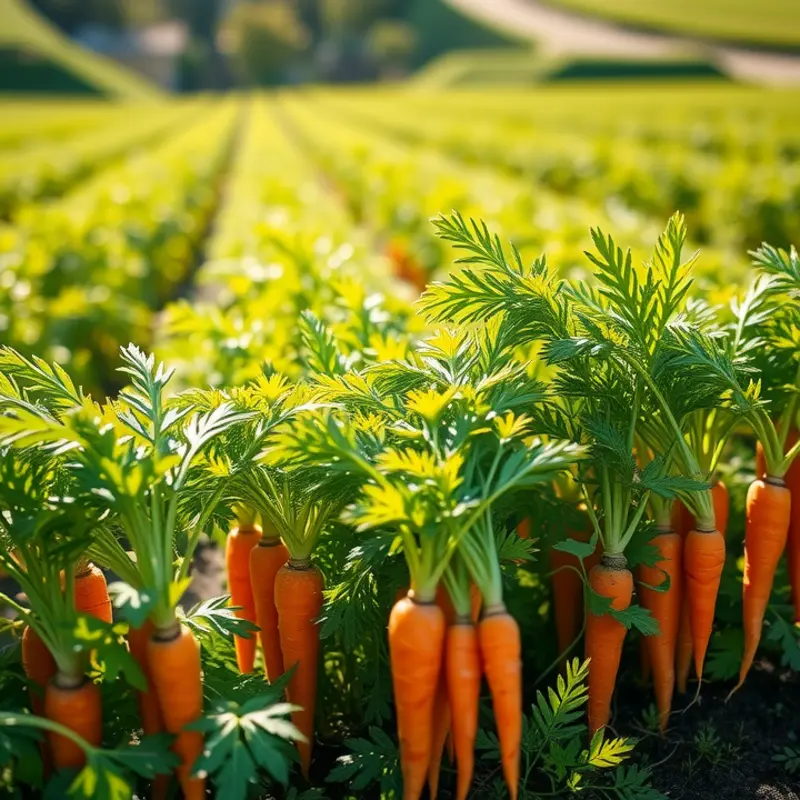 A vibrant field of organic carrots illustrating nutritional abundance.