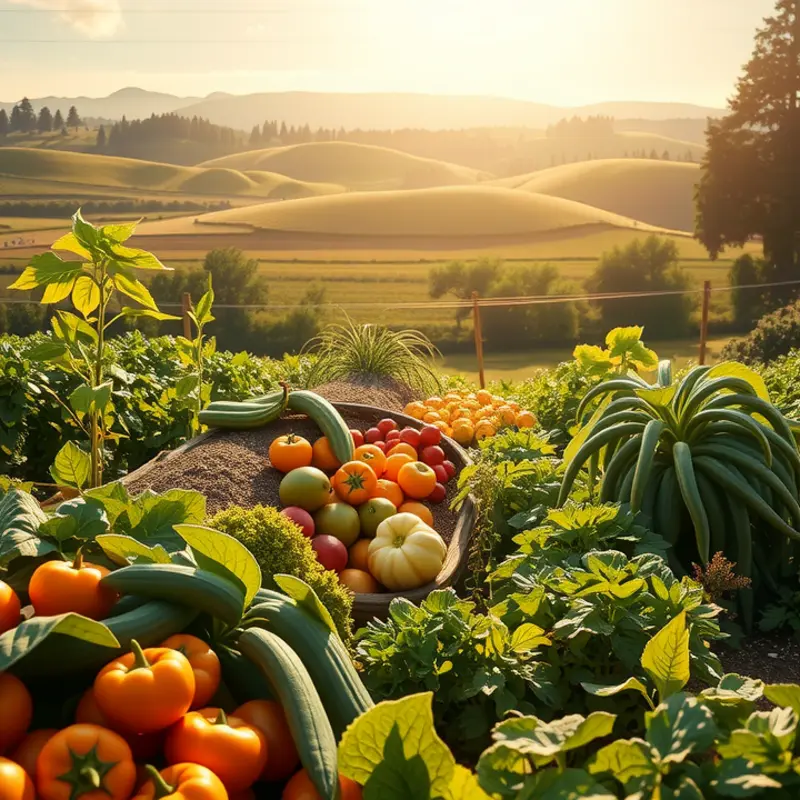 A sunlit field reflecting the natural abundance of organic produce.