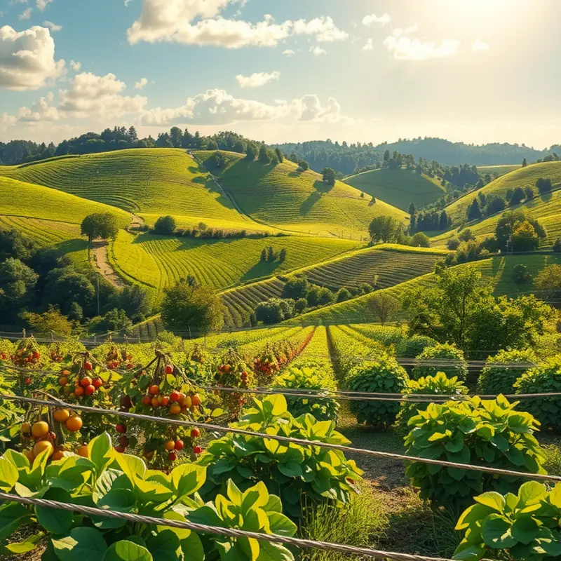 A vibrant field showcasing the beauty of nature and organic produce.