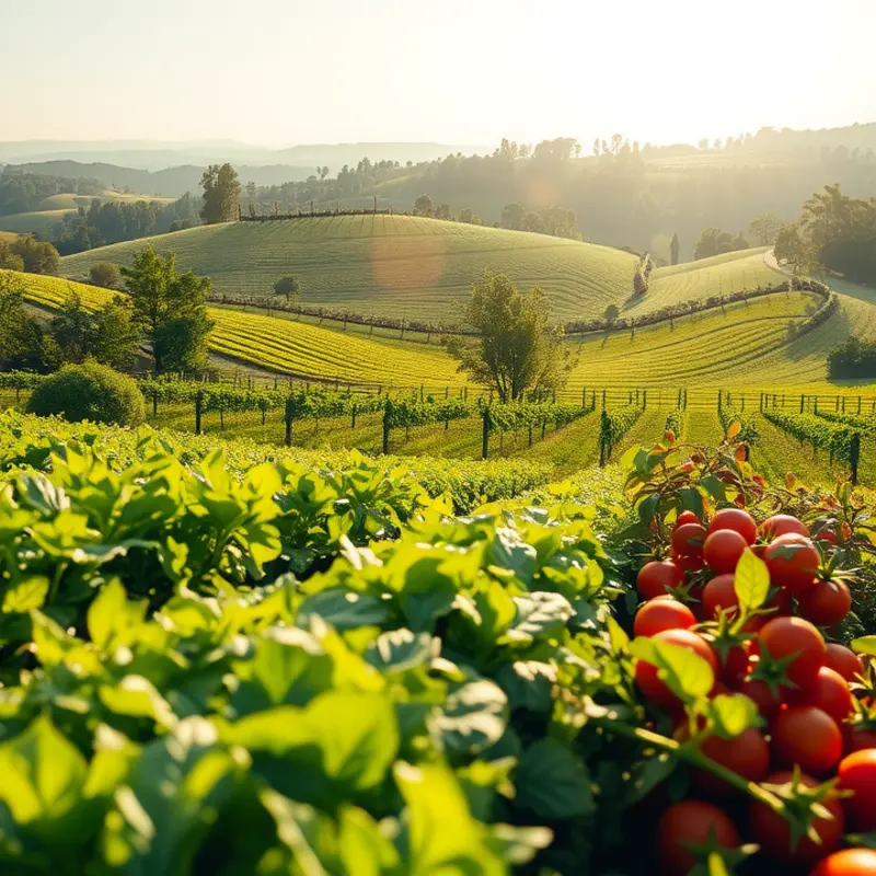 A sunlit field showcasing the abundance of healthy produce.