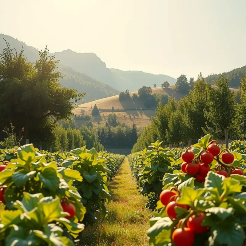 A sunlit field showcasing the beauty of natural produce.