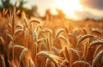 A vibrant sunlit field filled with fresh grains, illustrating the natural sources for bread.