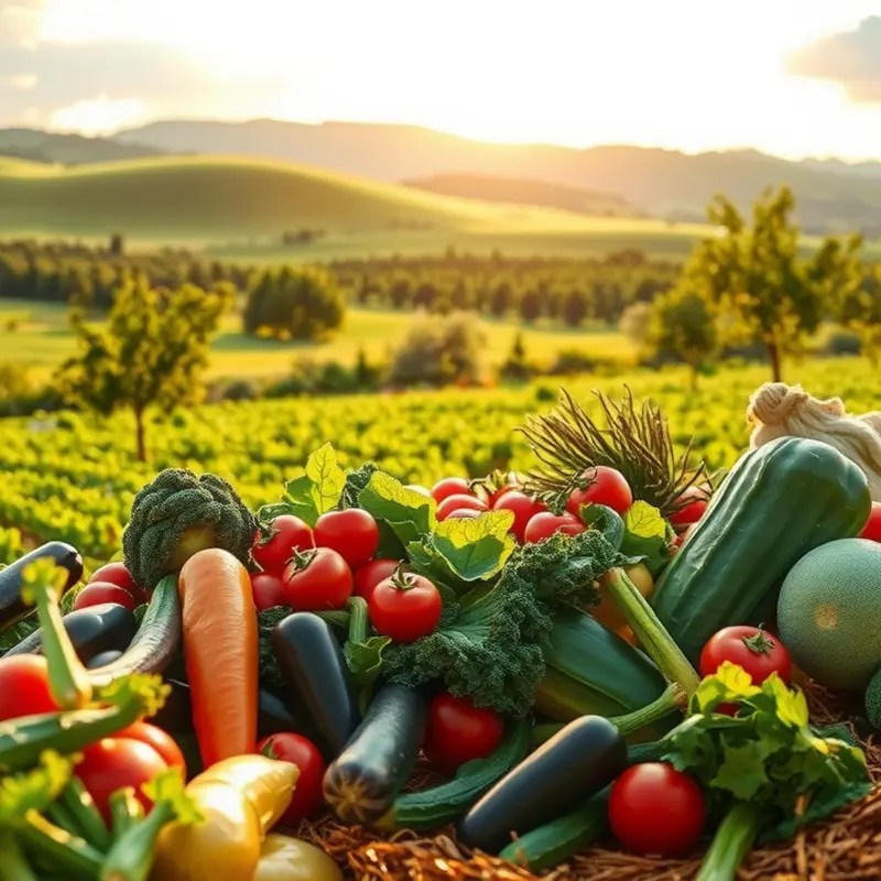 An abundant orchard showcasing vibrant fruits in a sunlit field.
