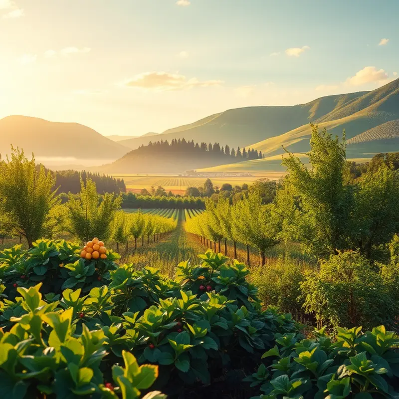 A vibrant, sunlit field brimming with fresh produce.