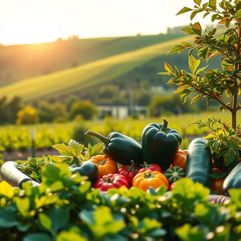 A picturesque field showcasing the vibrant abundance of vegetables growing in harmony with nature.