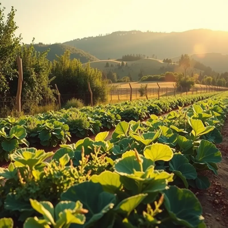 A sunlit field showcasing vibrant organic vegetables, symbolizing healthy meal choices.