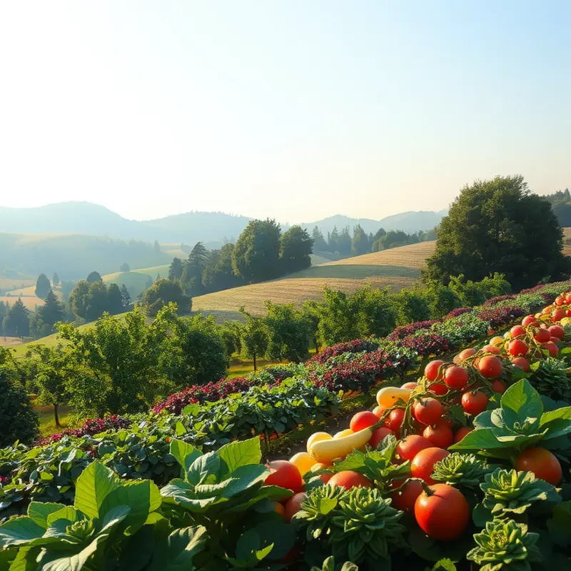 A vibrant sunlit field showcasing the beauty of organic produce.