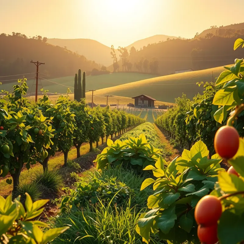 A sunlit field filled with vibrant organic produce, highlighting the essence of natural wellness.