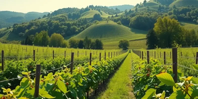 A sunlit field filled with vibrant vegetables and fruits, representing the essence of healthy, organic cooking.